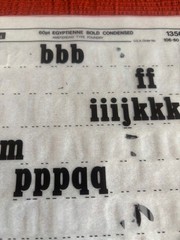2 Letraset INSTANT LETTERING Transfer Letters Egyptienne 60pt bold con 1