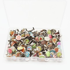 150 PCS Multicolor Brass Paper Fasteners Round Mini Metal Brads 0.47 Inch