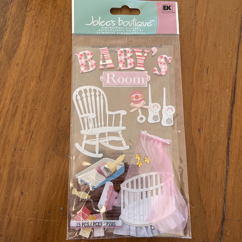 RARE Jolees Boutique Baby Room Girl Nursery Crib Decorating Dimensional Stickers