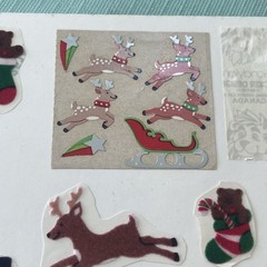 80s Stickers Vintage Large Bears Fuzzy, Glow In Dark Christmas LOT Sandylion!