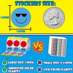 1500Pcs Smiley Stickers for Sticker Rolls 10 Styles Round Reward Teacher Stic…