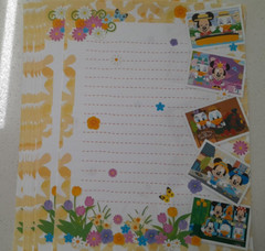 NEW TOKYO DISNEYLAND DISNEY STATIONARY SET PAPERS AND MATCHING ENVELOPES