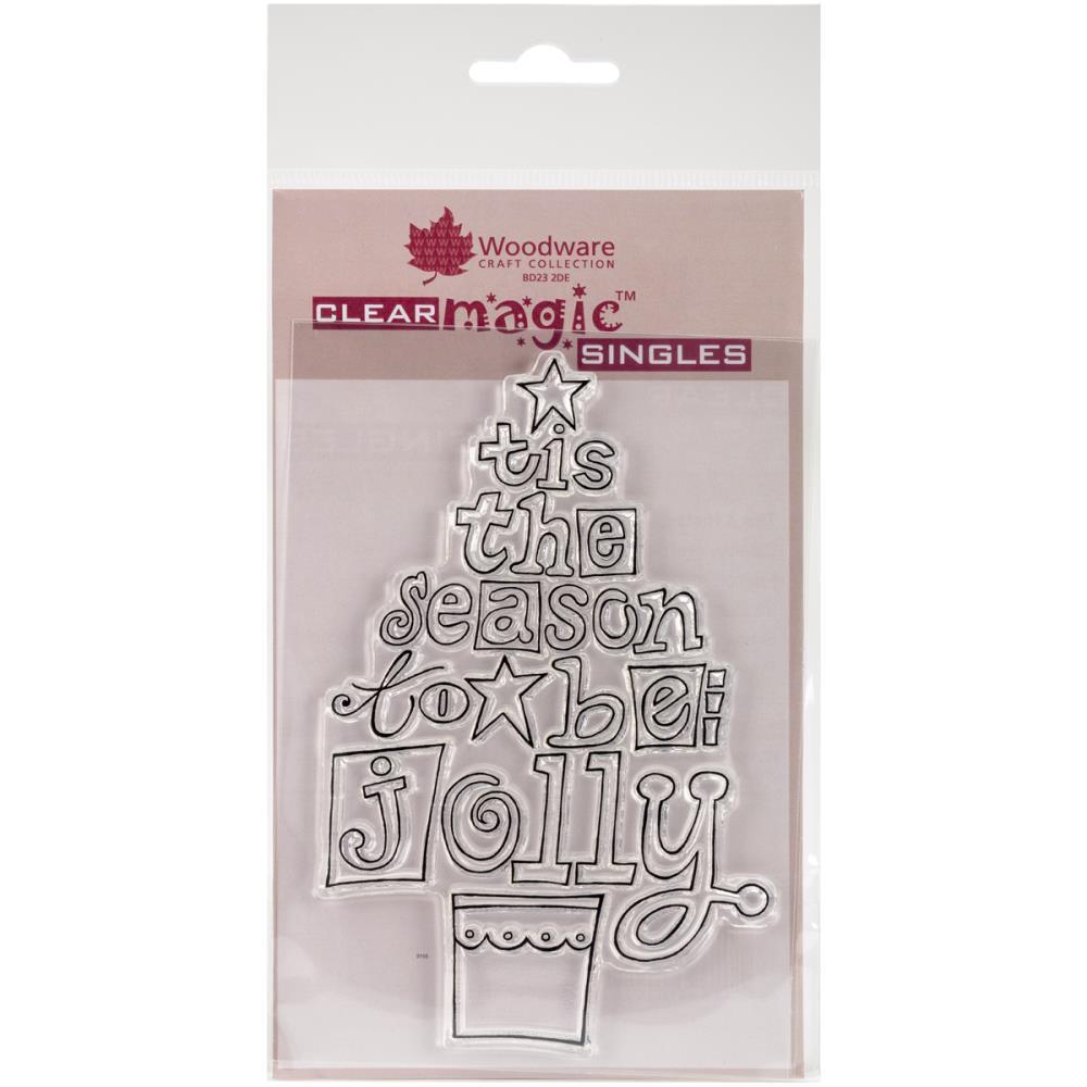 #4 Woodware Craft Clear Stamp JOLLY TREE Scrapbooking, Stamping