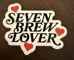 Seven Brew Diary Stickers Lover Hearts Love Theme White Black Red Decorative