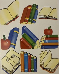 BOOK COLLECTION Stickers(9pc) Reading•School•Teacher Rewards •Apple•Card Making•