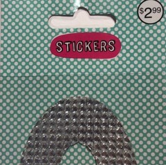 GIANT SILVER RHINESTONE LETTER “O” Stickers(1pc)JoAnn’s•Name•Initial •Label•Last