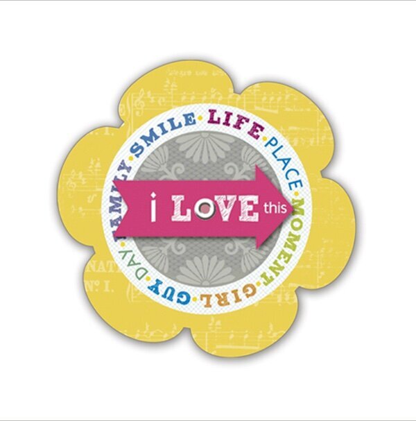 Little Yellow Bicycle, Elizabeth Park, Chipboard Spinner, I Love, Spin the Dial