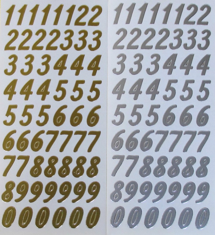 20mm 2cm NUMBERS Style 2 PEEL OFF STICKERS 0 – 9 Number Cardmaking