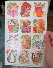 Vintage Current Inc Stickers Christmas Critters Stickers Animals 1 Sheet READ