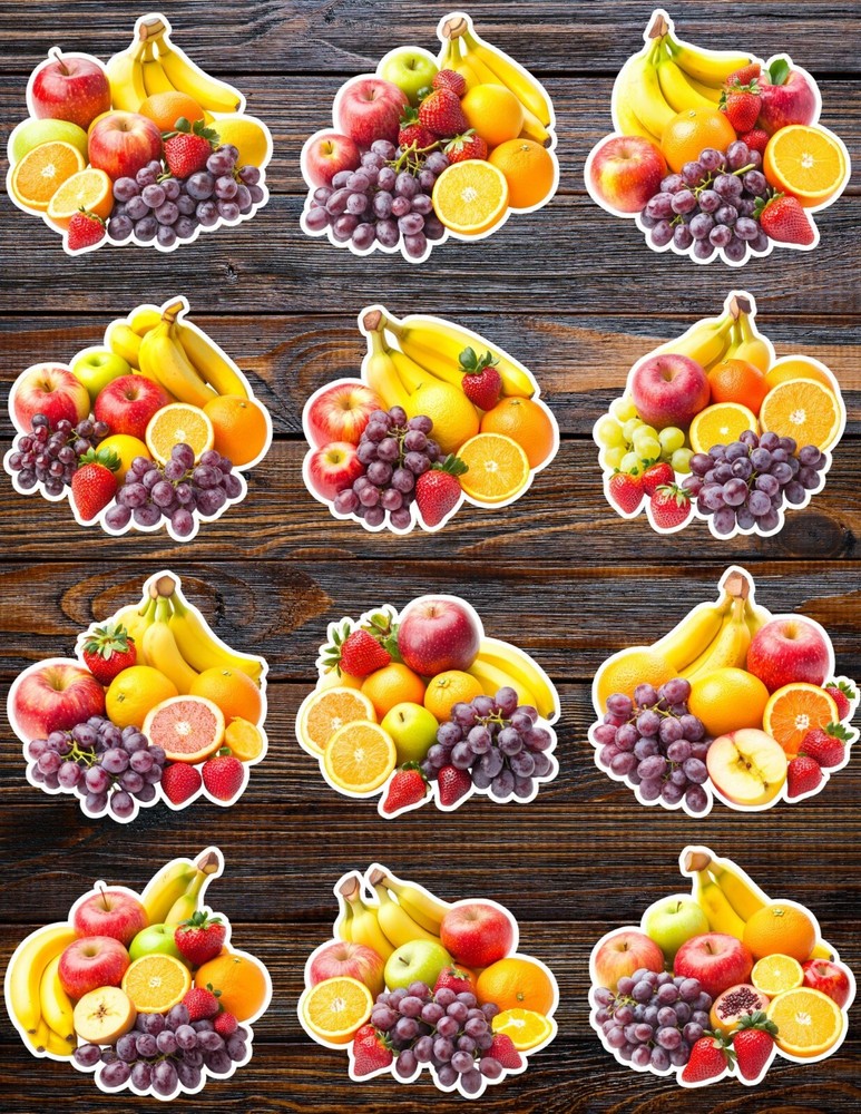Mixed Fruit Die Cut Vinyl Stickers Set Scrapbooking Laptop Waterbottle