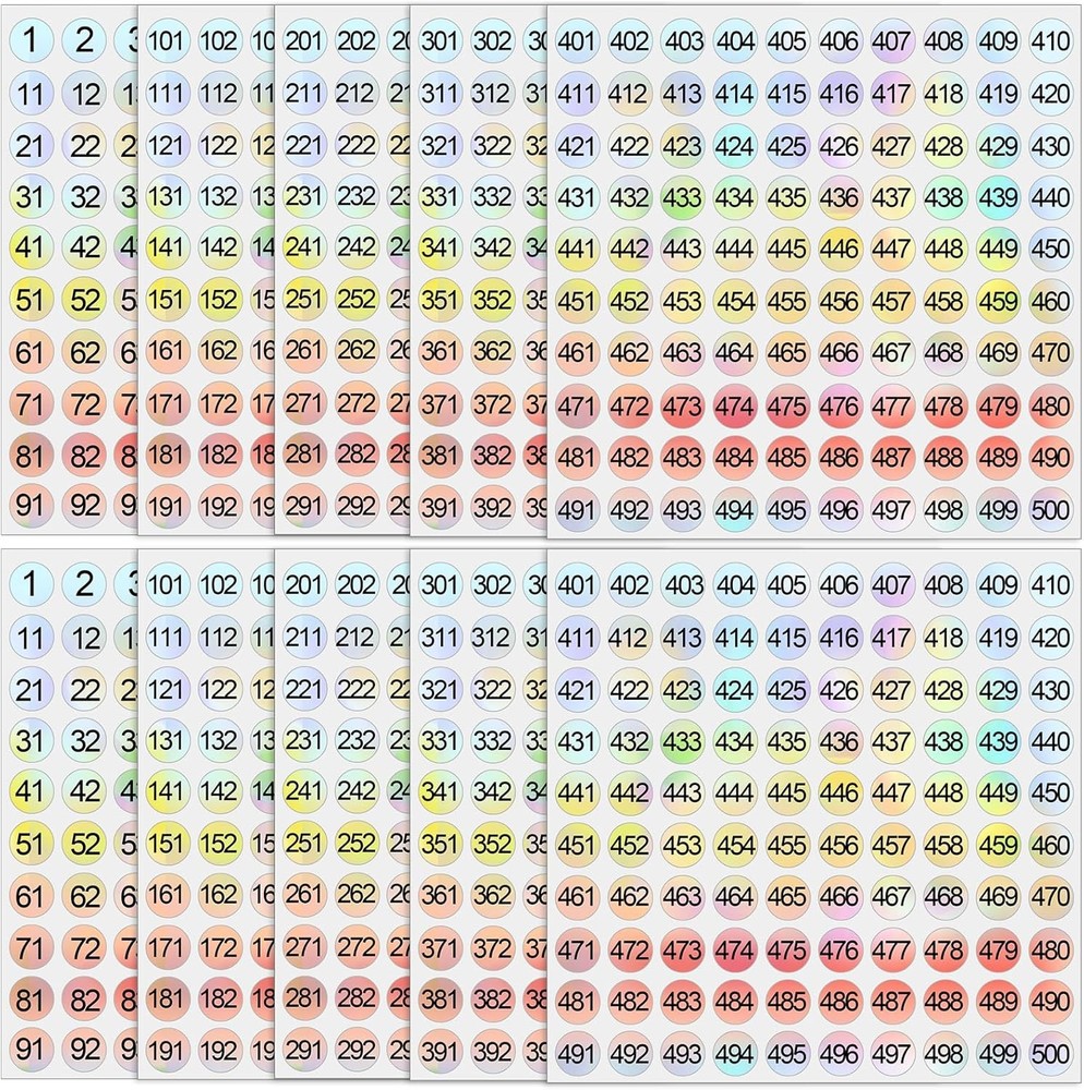 Small Number Stickers 1 to 500 Vinyl Consecutive Number Stickers Self Adhesive L