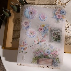 25 pcs Spring Bouquet Translucent Vellum Matte Surface Paper Sticker Scrapbook