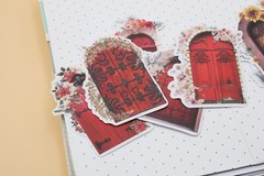 Flower deco door washi stickers | door Stickers color romantic flower stickers