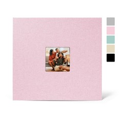 12×12 Scrapbook Album 3 Ring Binder Linen Cover Pink 60 Page Photo Portfolio