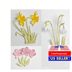 Spring Crocus Daffodil Snowdrop Flowers Metal Die Cutting Cut Dies
