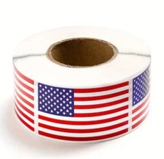 250ct roll American Flags Stickers, USA Theme Decor Independence Day July 4th