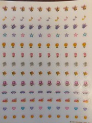 Vintage 80s Hallmark Happy Nails Earrings Stickers Sun Rainbow Flower Star 1984