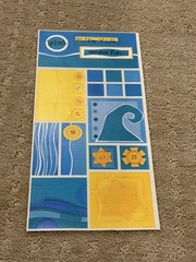 5 New Rare Vintage Pebbles Inc Blue And Yellow Buttons And Waves Sticker Sheets