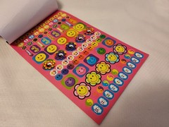 Vintage Darice 2009 Happy Smiley Face 600 Stickers Book*Retro Peace Love Designs