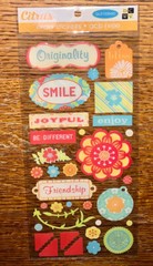 Lot Of 2 DCWV Citrus Glittered Alphabet Friendship Joy Smile Joyful Enjoy Flower