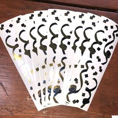 10 Mrs Grossmans Silver Gold Confetti Stickers Party Celebration Streamers