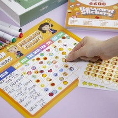 Teacher Reward Stickers, 6600PCS Incentive Star Stickers, 75 Sheets
