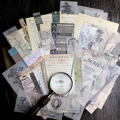49pcs Vintage Junk Journal Mixed Textured Paper Scrapbooking Embellishments