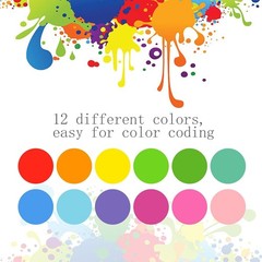 Koogel 3360PCS Colored Dot Stickers Round Coding Labels, 12 Color Polka Circl…