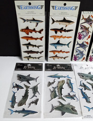Scrapbooking Sticker Lot of 9 Packages Sharks 3D Ocean Fish Shark Dimensional