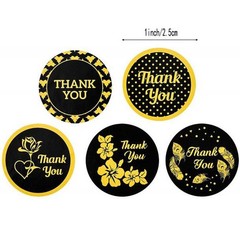 500 Pcs Black Gold Thank You Stickers Small Business Packaging Boutique Labels