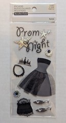Prom Night Black Dress Shoes Purse Crown Scrapbooking Stickers by Recollections
