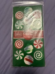 Round Peppermint Glitter 40 Count Seals