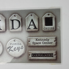 39 Pc Florida Scrapbook Die Cuts Silver Antiqued Metallic Destinations Mickey