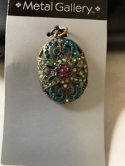 METAL GALLERY OVAL SHAPED SPARKLY GEMSTONE JEWELRY 1PC