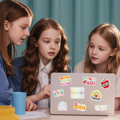 100 Pcs Teacher Stickers Teacher Appreciation Gifts Bulk Vinyl Waterproof Sticke