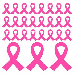 320Pcs Pink Ribbon Decals Paper for Breast Cancer Awareness and DIY Decoration