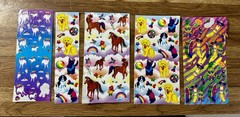 Lisa Frank Multicolor Animal Stickers Lot of 5 Unicorns Horses Dogs MPN S251