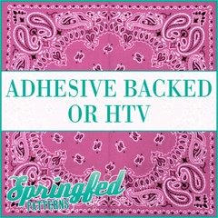 BANDANNA in Medium Pink Pattern Adhesive Vinyl or HTV Heat Transfer Bandana