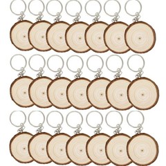 20 Unfinished Wood Slices Hand-painted Wooden Keychain Vintage DIY Wooden Car…