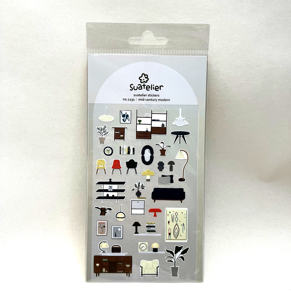 Suatelier Mid Century Modern Furniture Stickers Collage Junk Journal Planners