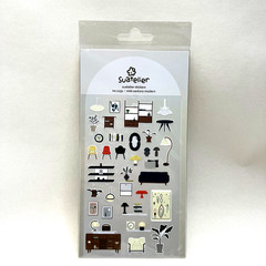 Suatelier Mid Century Modern Furniture Stickers Collage Junk Journal Planners