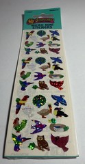 Vintage Sandylion Prismatic Bird Mini Stickers Peacock Toucan Parrot Cardinal