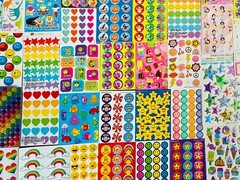 1079 Mxd Sticker Collection, Rainbow Stars Angel Kitty Dancing Bunny Panda Cub