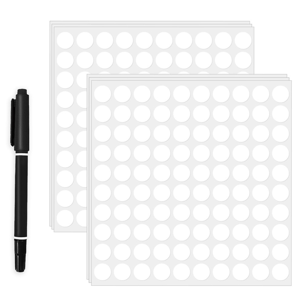2000PCS Round White Price Stickers 3/4″ Color Coding Labels Sheets