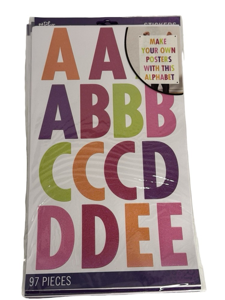 Multi Coloured Alphabet Sheets By Sticko 97pc