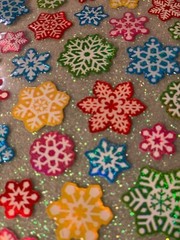 CHRISTMAS PAPER CRAFTS CHRISTMAS FUN SNOWFLAKES EPOXY FOIL STICKERS MIXED COLORS