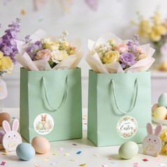 Happy Easter Stickers Religious Easter Bunny Egg Stickers 2 Inch 60Pcs Large …