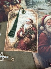 Vintage Christmas Junk Journal Kit Ephemera Bundle Santa Tags Tickets 100+ Pc