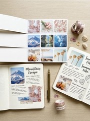 540 Pre-Cut Scenery Journaling Stickers, 6 Pcs Complete Set Washi Sticker Books