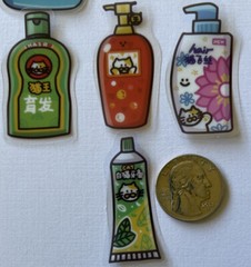 THE CAT SHOP Mylar Stickers(6pc) •Shampoo•Soap•Chinese•Mask•Body Wash•Hair Care•